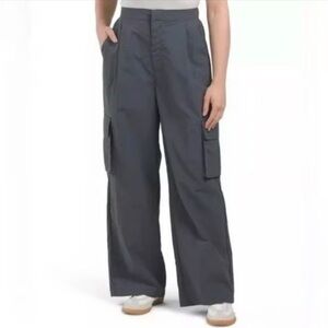 WILO The Label Wide Leg Cargo Pant Gray sz M Australian Brand Anthropologie